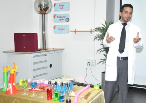 Our colleague Mohammed does the Sound of music show at Bahrain Science Centre