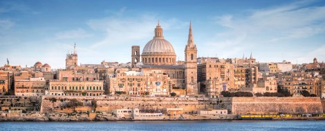 Valletta skyline with the St. Pauls Cathedral