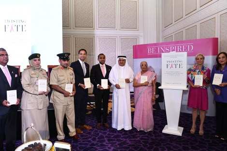The launch of Twisted Fate by Dr Pamela Munster along with H.E Humaid Al Qatami, Director General of DHA.JPG
